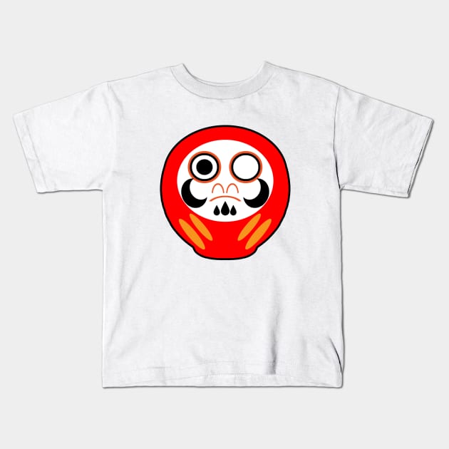 Cute Lucky Daruma Kids T-Shirt by LunaMay